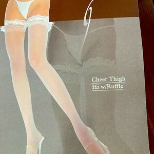 Sheer black thigh high with Ruffle